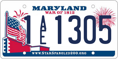 MD license plate 1AE1305