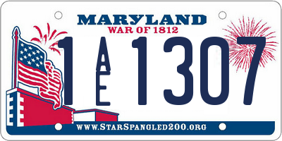 MD license plate 1AE1307