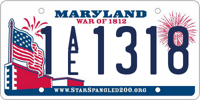 MD license plate 1AE1318