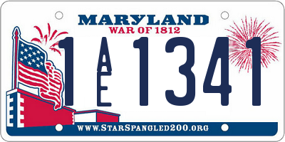 MD license plate 1AE1341