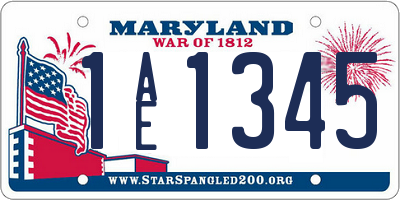 MD license plate 1AE1345