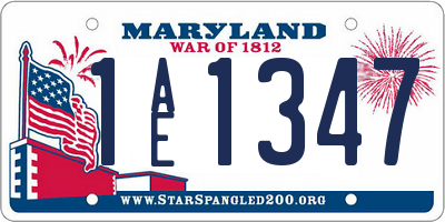 MD license plate 1AE1347