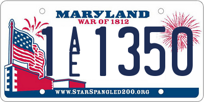 MD license plate 1AE1350