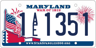 MD license plate 1AE1351