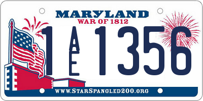 MD license plate 1AE1356