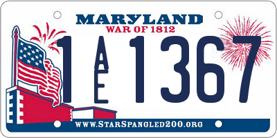 MD license plate 1AE1367