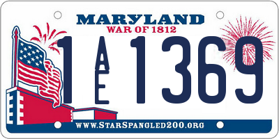 MD license plate 1AE1369