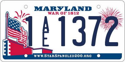 MD license plate 1AE1372