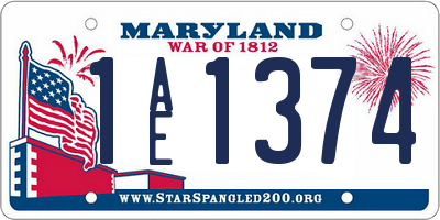 MD license plate 1AE1374