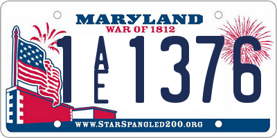 MD license plate 1AE1376