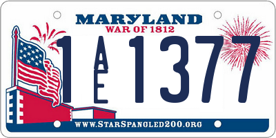 MD license plate 1AE1377