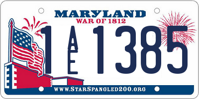 MD license plate 1AE1385