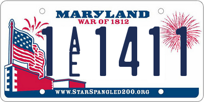 MD license plate 1AE1411