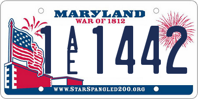 MD license plate 1AE1442