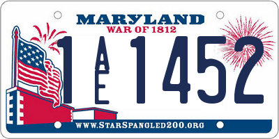 MD license plate 1AE1452