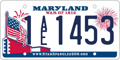 MD license plate 1AE1453