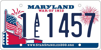 MD license plate 1AE1457