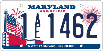 MD license plate 1AE1462