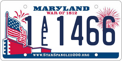 MD license plate 1AE1466