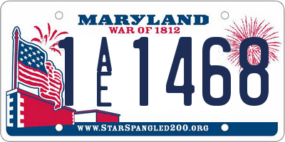 MD license plate 1AE1468