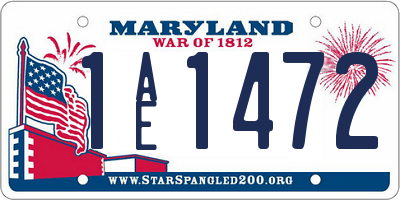 MD license plate 1AE1472