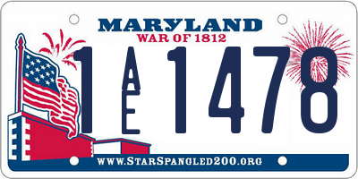MD license plate 1AE1478