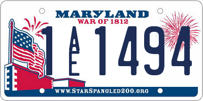 MD license plate 1AE1494