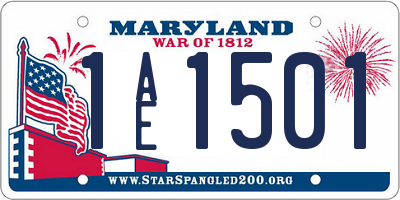 MD license plate 1AE1501