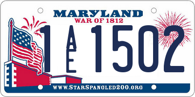 MD license plate 1AE1502