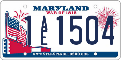 MD license plate 1AE1504