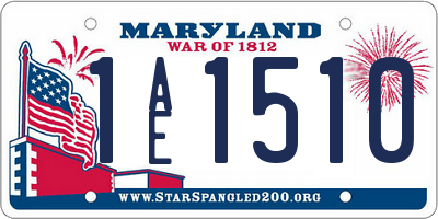 MD license plate 1AE1510