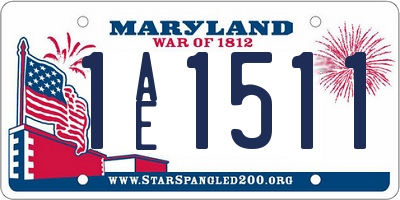 MD license plate 1AE1511