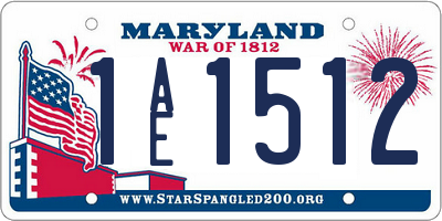 MD license plate 1AE1512