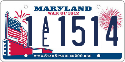 MD license plate 1AE1514
