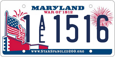 MD license plate 1AE1516