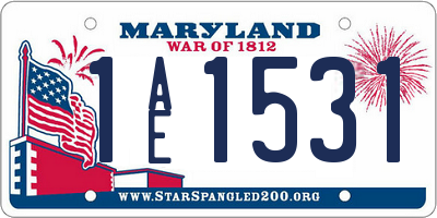 MD license plate 1AE1531