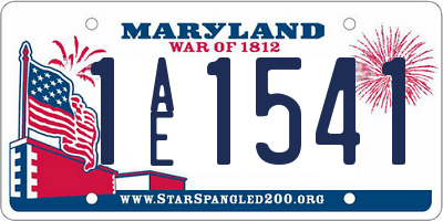MD license plate 1AE1541
