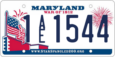 MD license plate 1AE1544