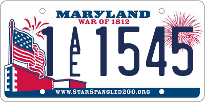 MD license plate 1AE1545