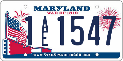MD license plate 1AE1547
