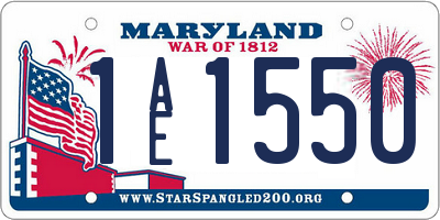 MD license plate 1AE1550