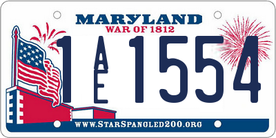 MD license plate 1AE1554