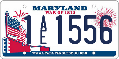 MD license plate 1AE1556