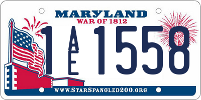 MD license plate 1AE1558