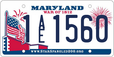 MD license plate 1AE1560
