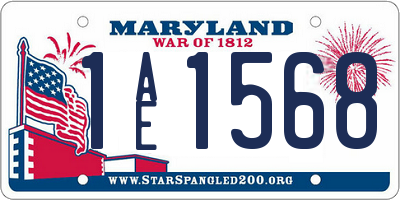MD license plate 1AE1568