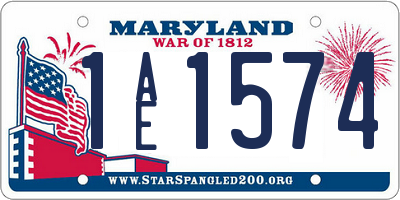 MD license plate 1AE1574