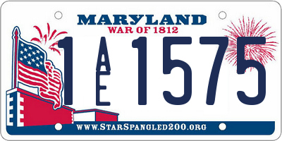 MD license plate 1AE1575
