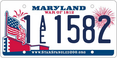 MD license plate 1AE1582