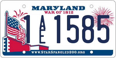 MD license plate 1AE1585